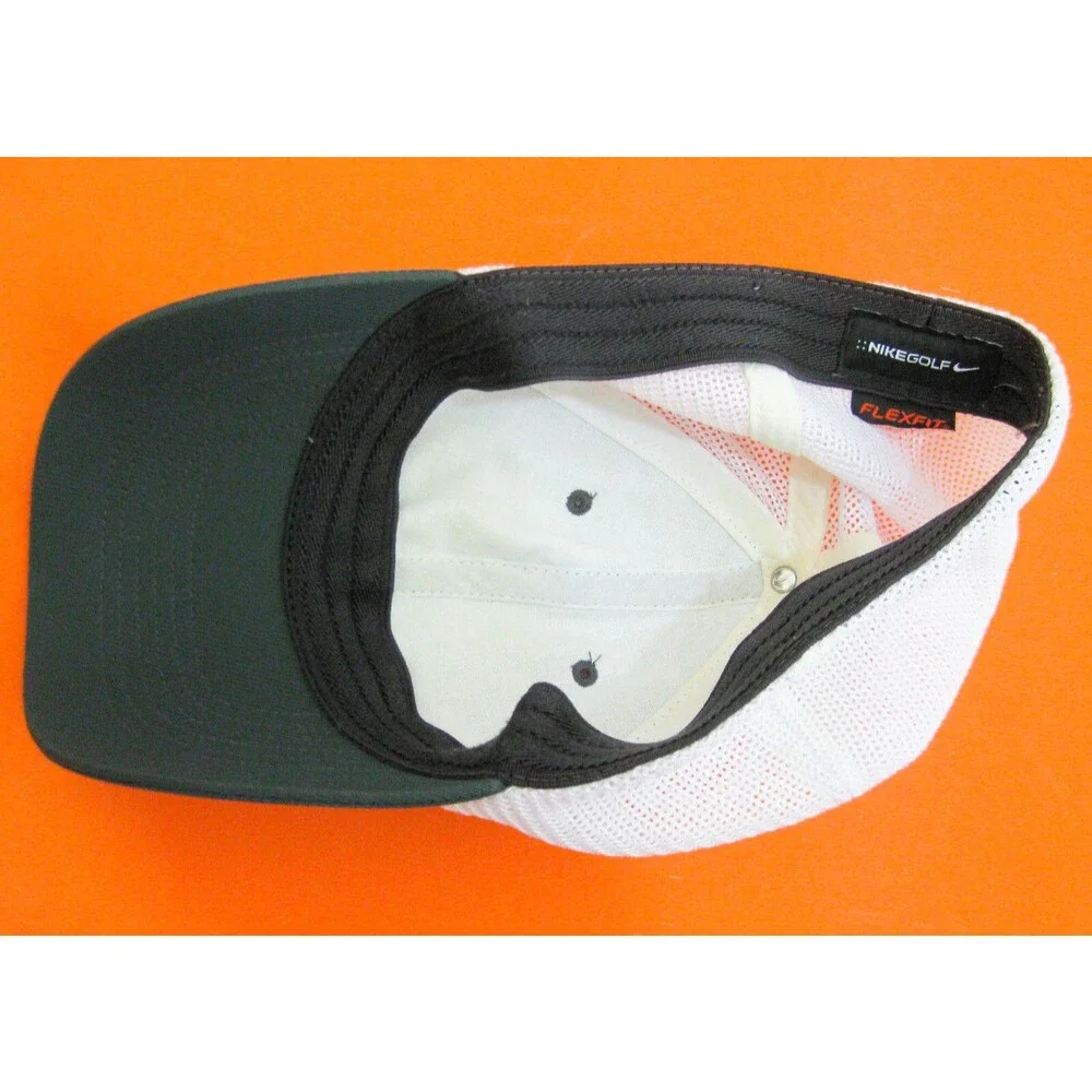 NIKE GOLF Men's White & Gray Baseball Cap Mesh Trucker Hat (Adult Flex-Fit)